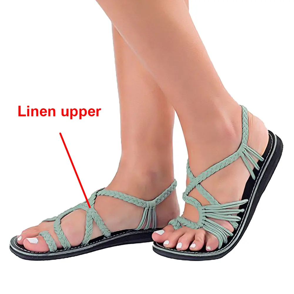 Strappy Braided Sandals Comfortable Dress Sandals Open Toe Summer Shoes for Women for Beach Poolside Travel Camping
