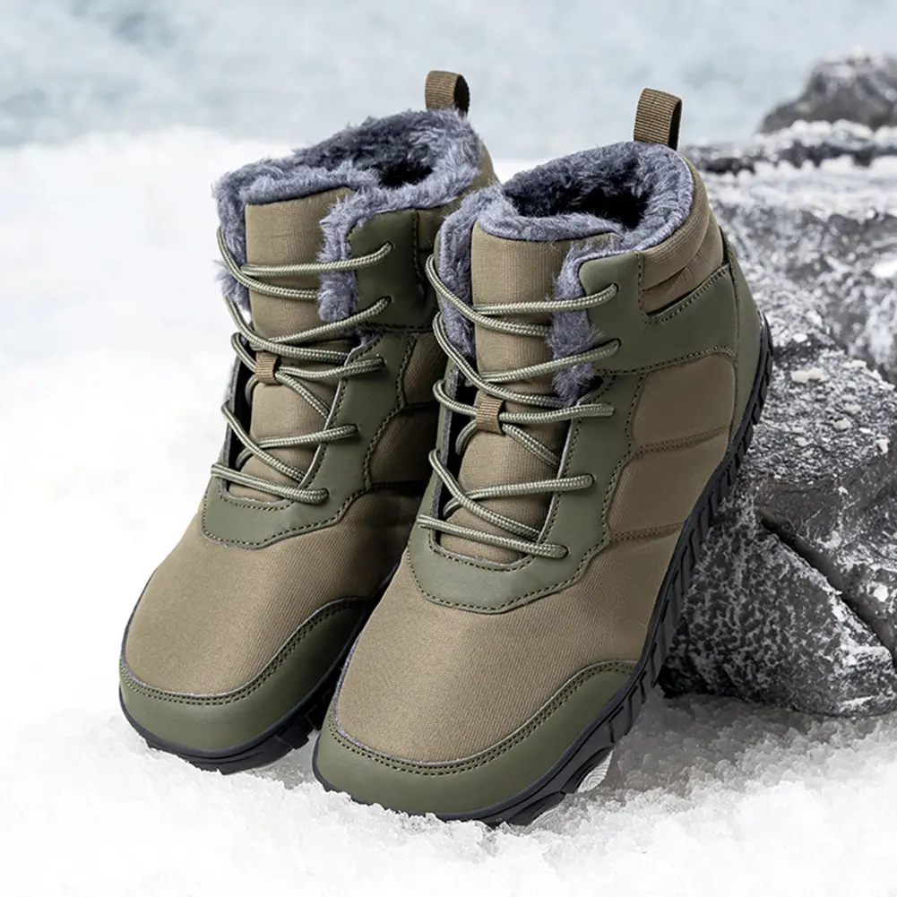 Winter Snow Boots Barefoot Hiking Shoes Waterproof Warm Lined Booties Anti Slip Minimalist Five Finger Boots for Hiking Climbing