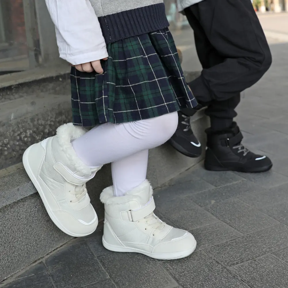 Children's Wide Toe Barefoot Snow Boots S/M/L Children Thickened High-top Cotton Girls' Boy Shoes Outdoor Sports Sneakers