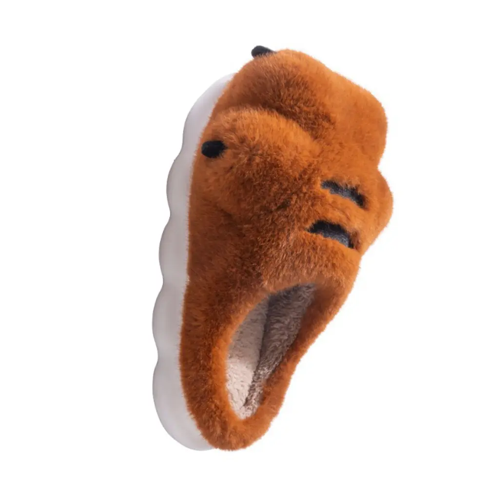 Tiger Paw Plush Slippers Warm Slip-on House Shoes Comfortable Flat Thermal Slippers Anti Slip Fluffy Home Slippers for Men Women