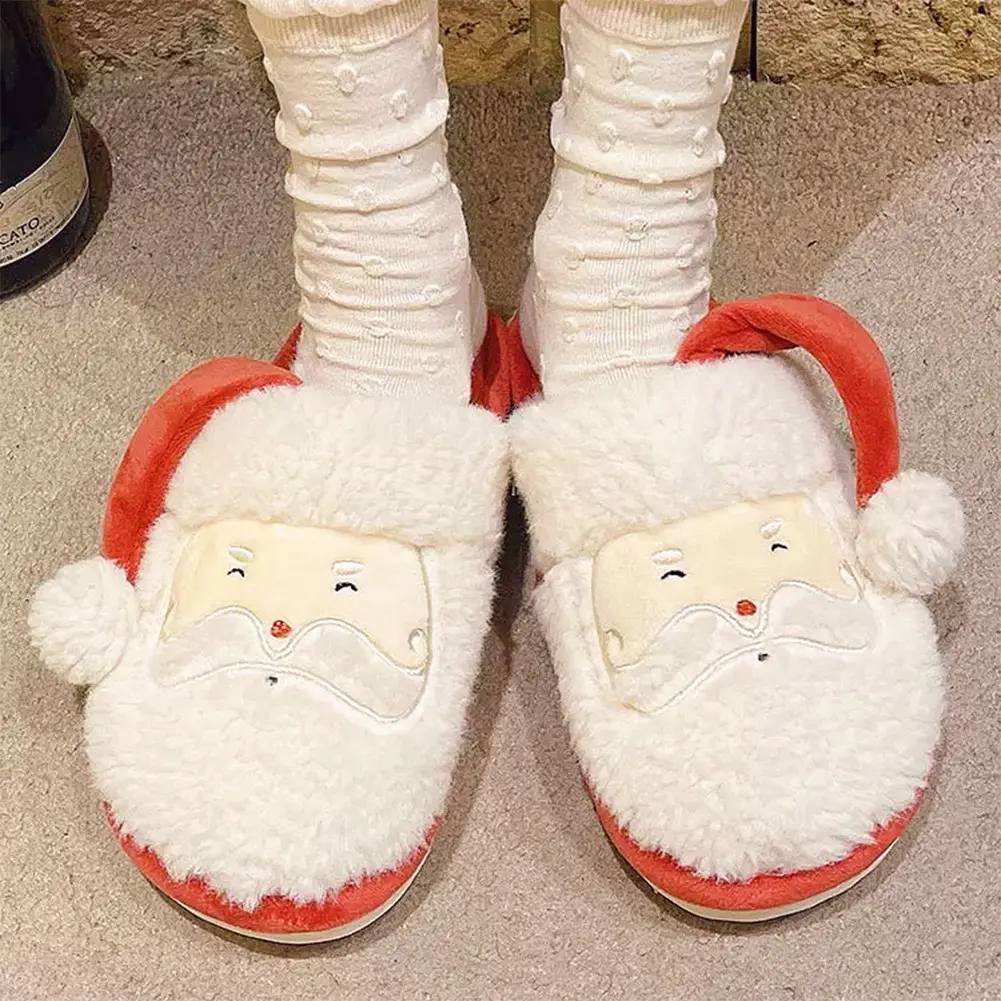 Women's Men's Christmas Slippers Memory Foam Warm House Slippers Cozy Fuzzy Bedroom Slippers for Outdoor Indoor