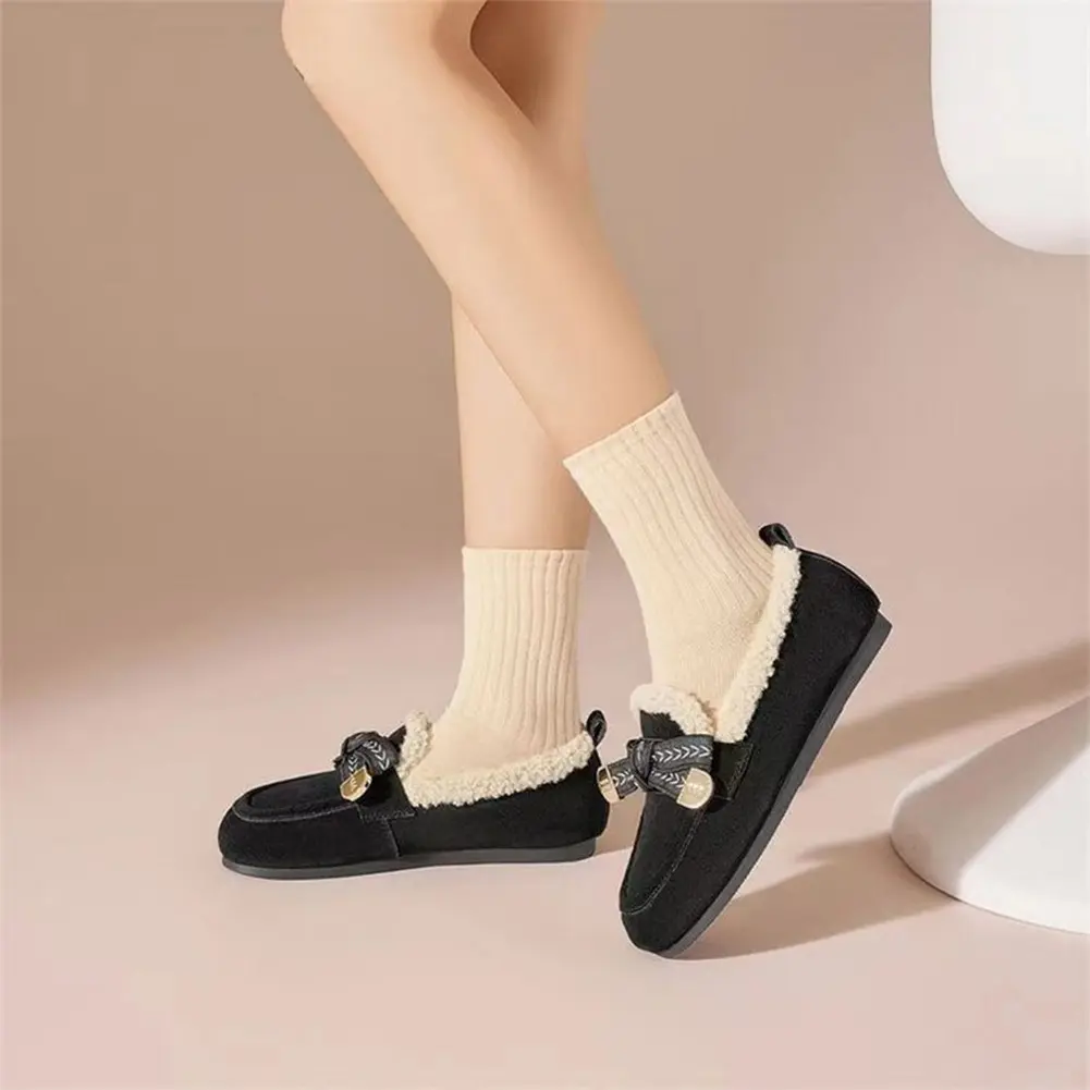 Women's Fluffy Furry Loafers Warm Plush Moccasin Slippers Winter House Shoes for Indoor Outdoor
