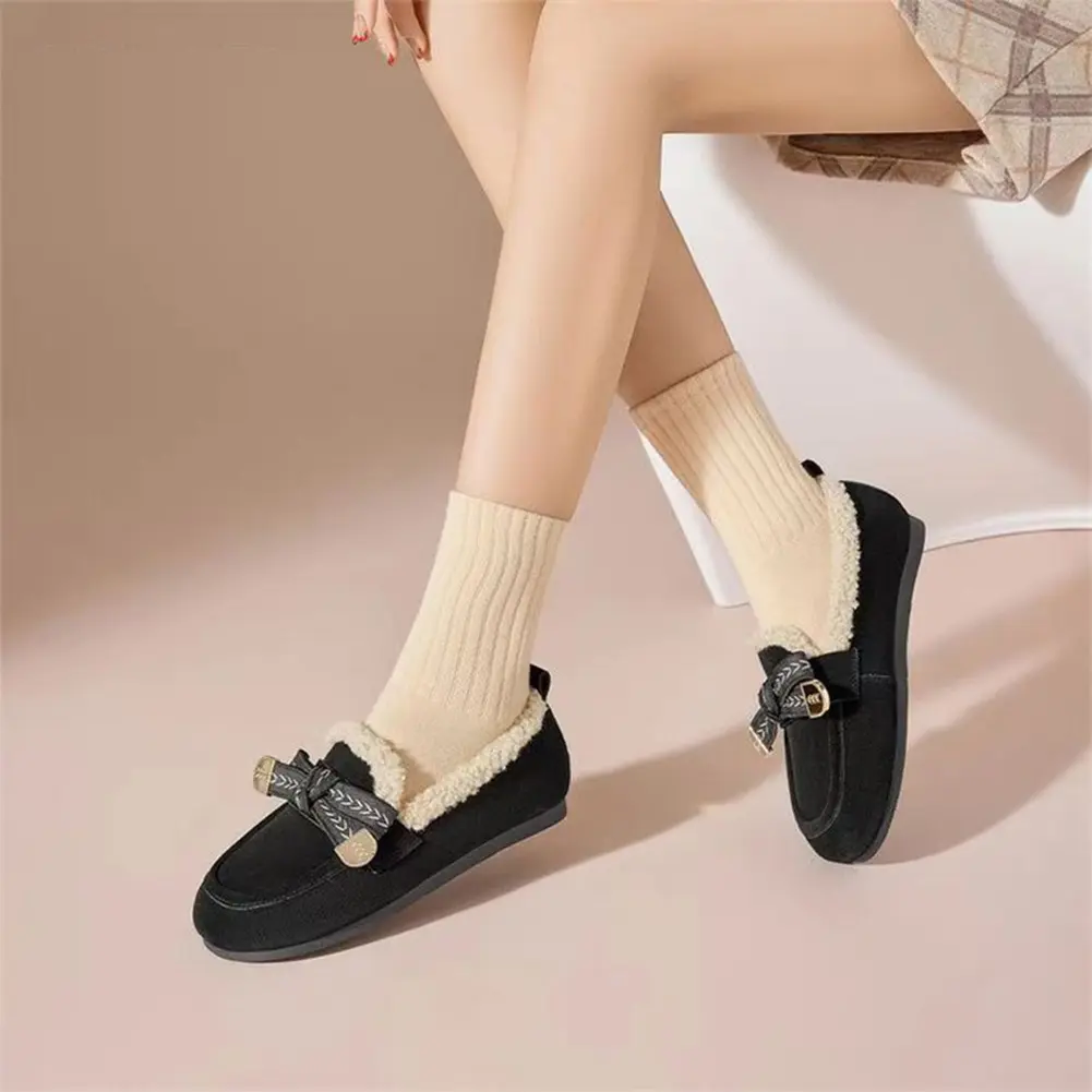 Women's Fluffy Furry Loafers Warm Plush Moccasin Slippers Winter House Shoes for Indoor Outdoor