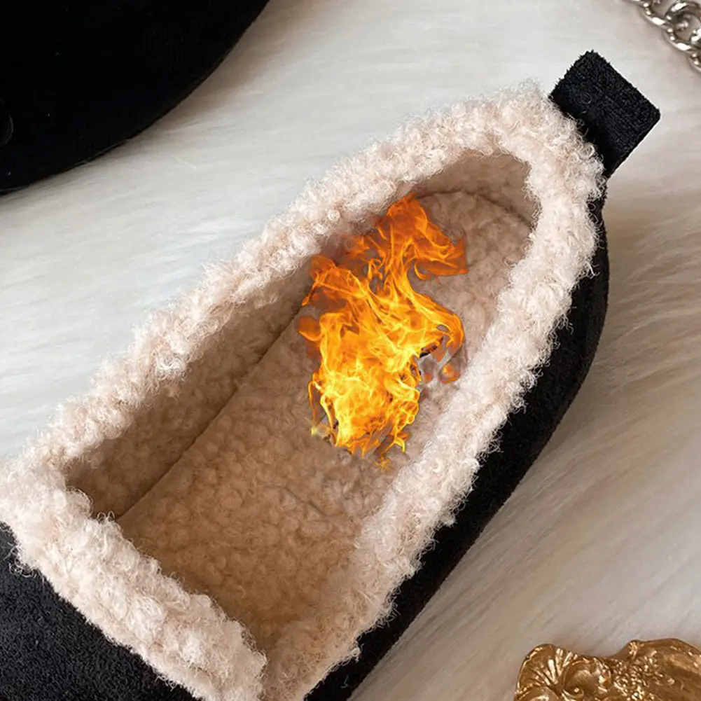 Women's Fluffy Furry Loafers Warm Plush Moccasin Slippers Winter House Shoes for Indoor Outdoor