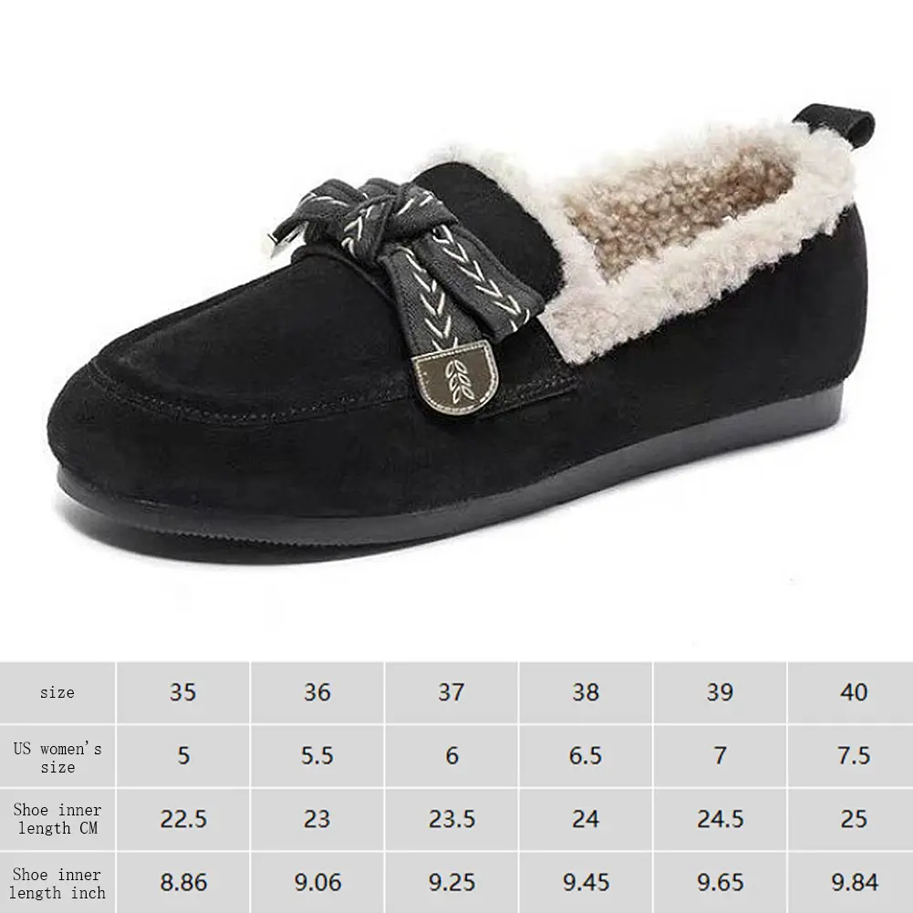 Women's Fluffy Furry Loafers Warm Plush Moccasin Slippers Winter House Shoes for Indoor Outdoor