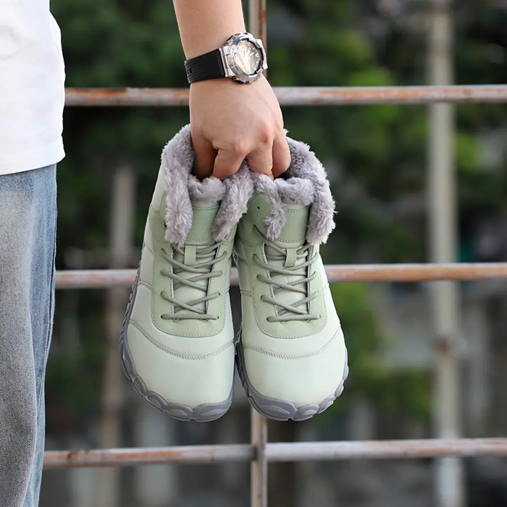 Winter Barefoot Shoes Warm Lined Winter Shoes for Men Women Waterproof Trail Running Shoes Casual Ankle Boots Sneakers