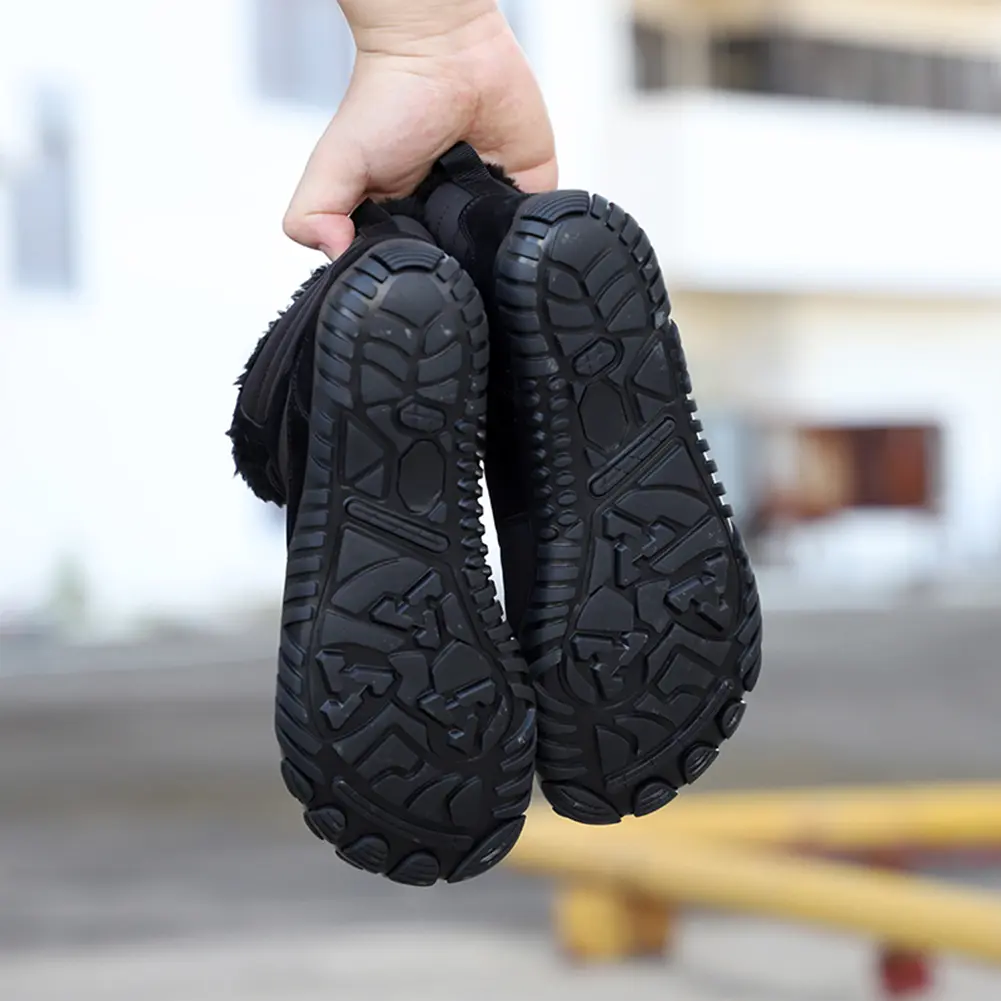 Winter Barefoot Shoes Warm Lined Winter Shoes for Men Women Waterproof Trail Running Shoes Casual Ankle Boots Sneakers