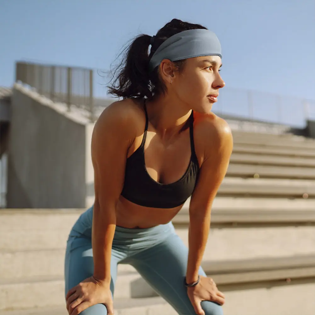 Sports Headband Fitness Hair Bands Moisture Wicking Exercise Sweatband Breathable Workout Sweat Bands for Yoga Tennis Basketball