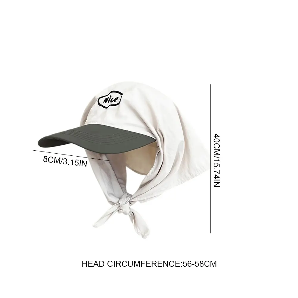 Fashion Strap Duck Tongue Hat Quick Drying Sun Protection Hat with Adjust Headscarf Sun Visor Hat for Women Girl