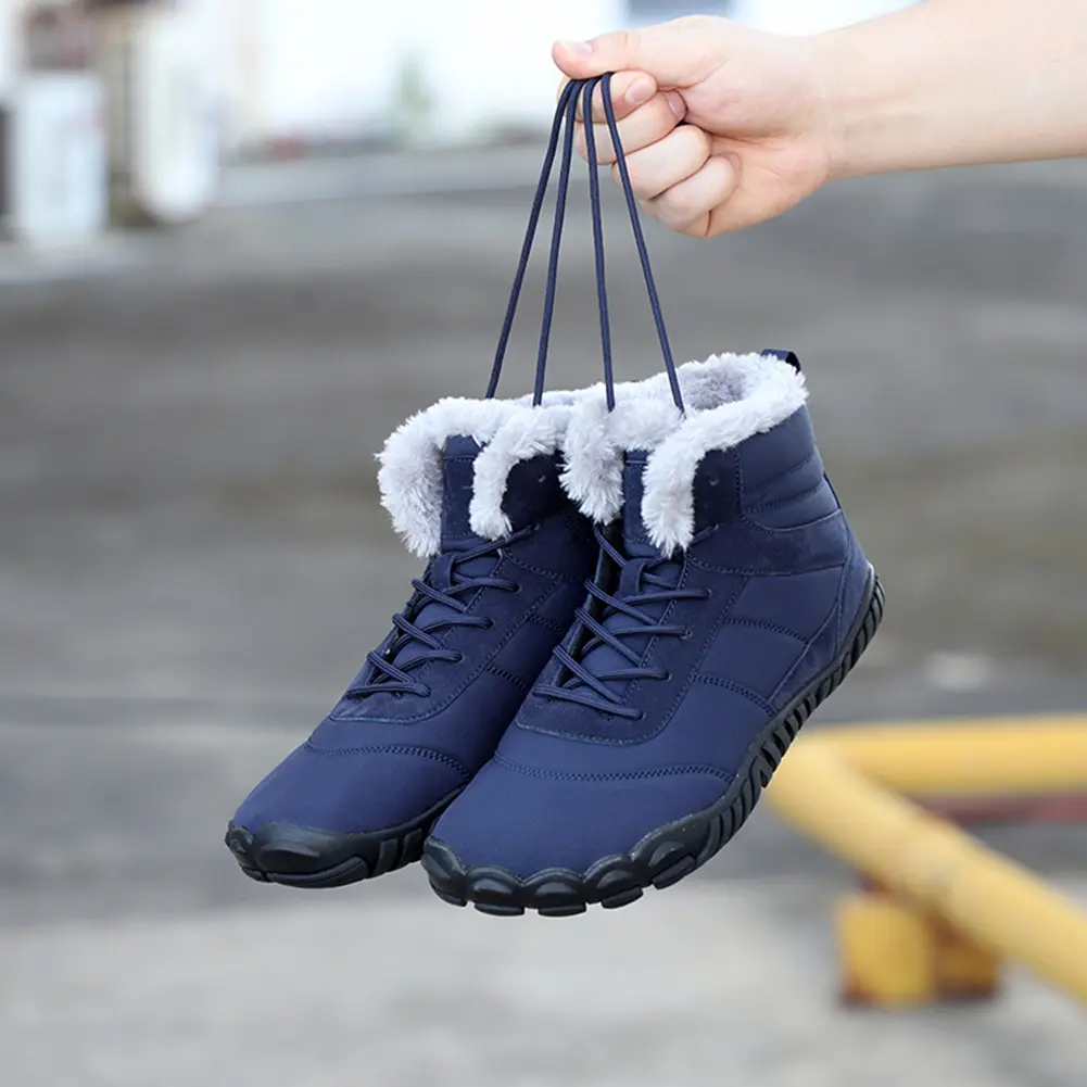Winter Barefoot Shoes Warm Lined Winter Shoes for Men Women Waterproof Trail Running Shoes Casual Ankle Boots Sneakers