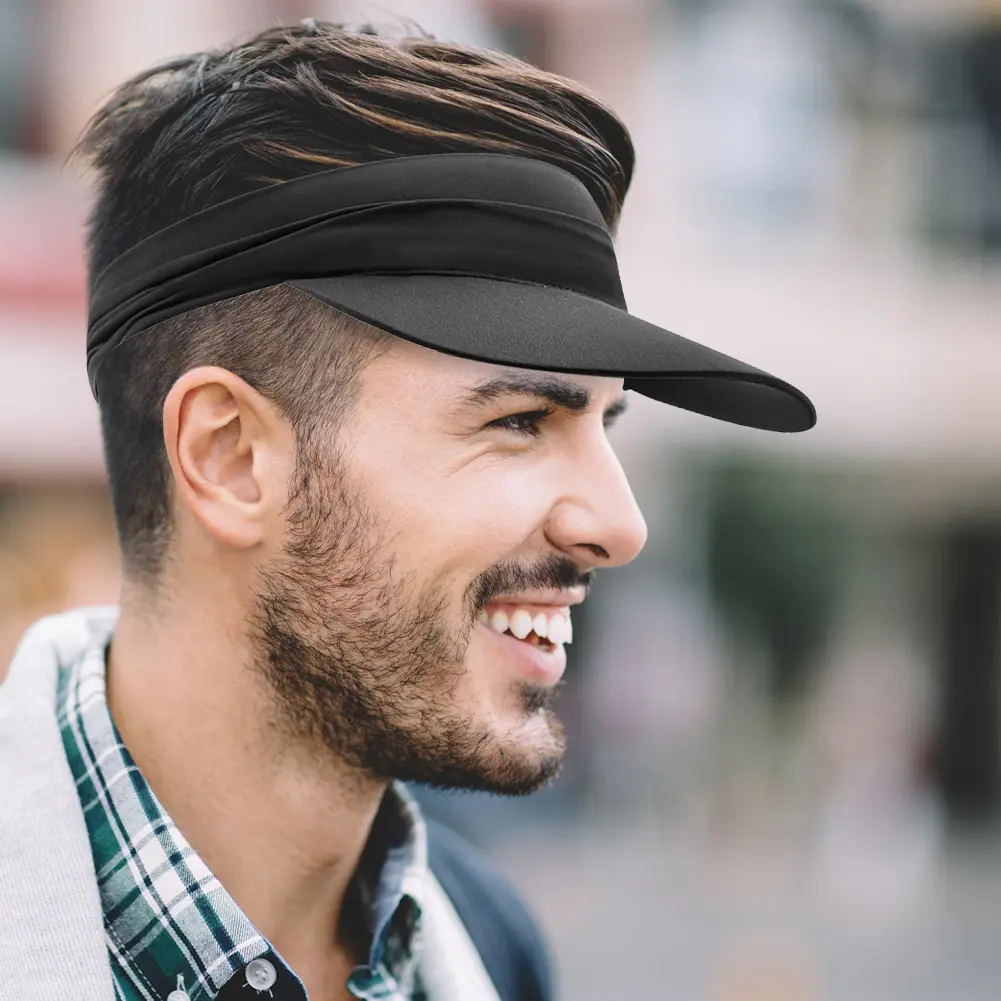 Sun Visor Hat Breathable Empty Top Hat Anti-UV Sun Protection Cap Quickly Dry Cool Sun Cap for Tennis Running