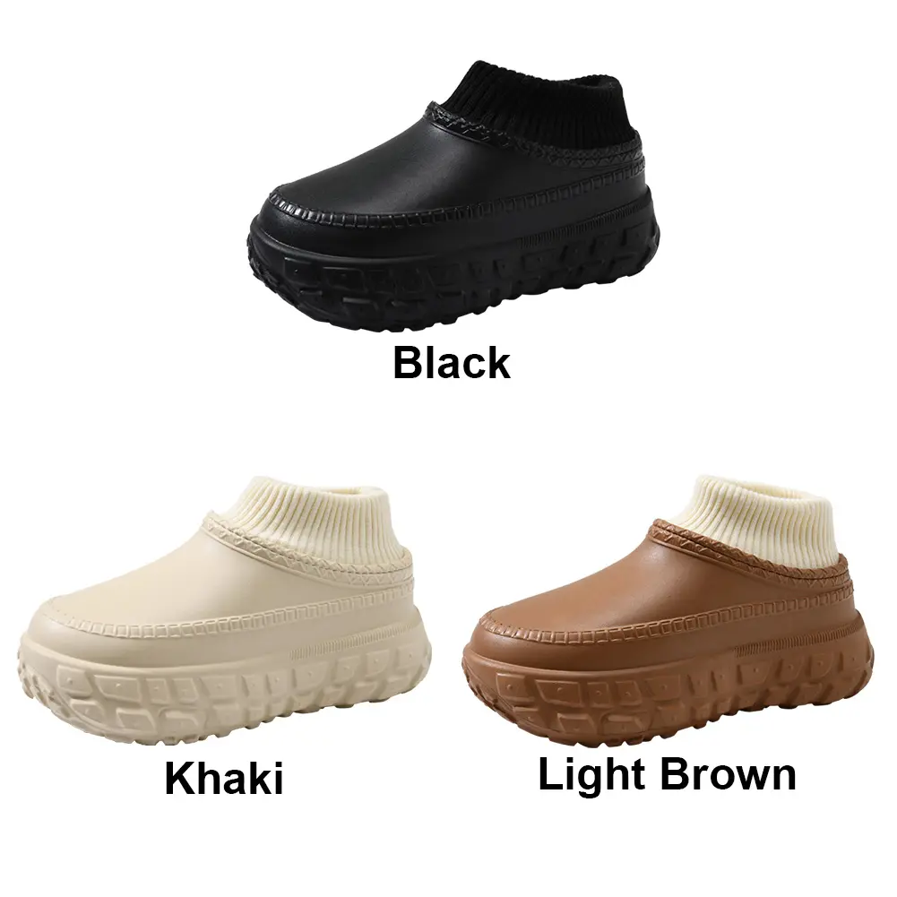 Women's Men's Winter Slippers Faux Fur Lined House Shoes Anti-Slip Platform Boots Platform Slippers for Indoor & Outdoor