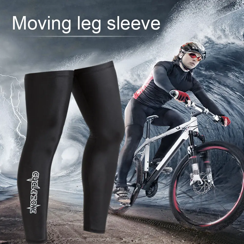1Pair Sports Leg Sleeves Bicycle Cycling Running UV Protection Leg Warmers Elastic Leg Sleeves Compression Pad Protector for Spo