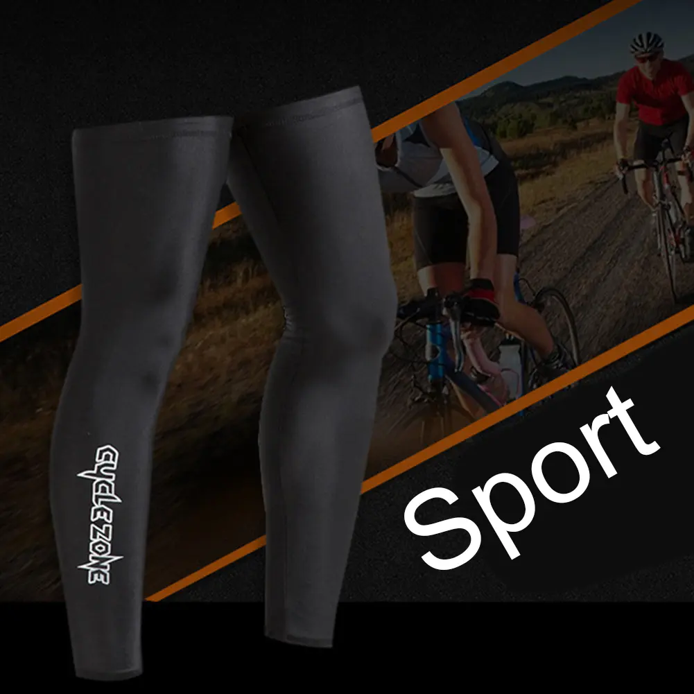 1Pair Sports Leg Sleeves Bicycle Cycling Running UV Protection Leg Warmers Elastic Leg Sleeves Compression Pad Protector for Spo