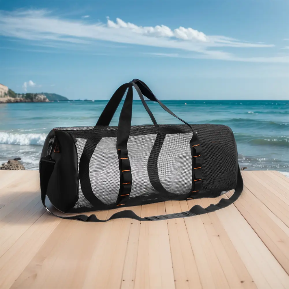 Mesh Dive Beach Bag Foldable Fins Storage Carrying Tote with Zipper Travel Beach Gear Diving Duffel Luggage Fits For Water Sport