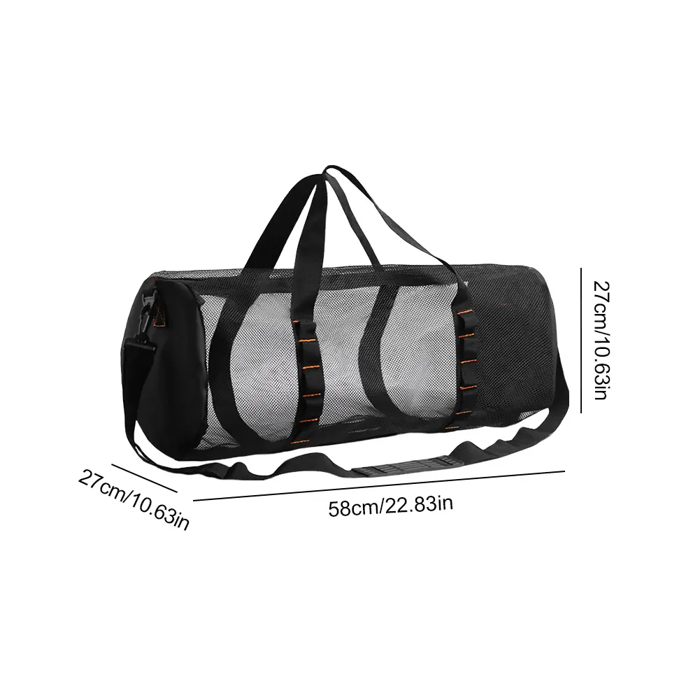 Mesh Dive Beach Bag Foldable Fins Storage Carrying Tote with Zipper Travel Beach Gear Diving Duffel Luggage Fits For Water Sport