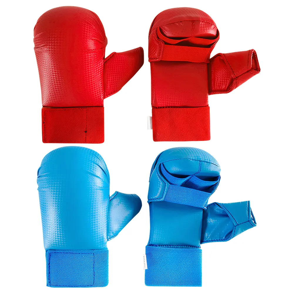 PU Leather Karate Gloves Taekwondo Protector Pads Thickened Karate Sparring Mitts Gloves Ergonomic for Martial Arts Muay Thai