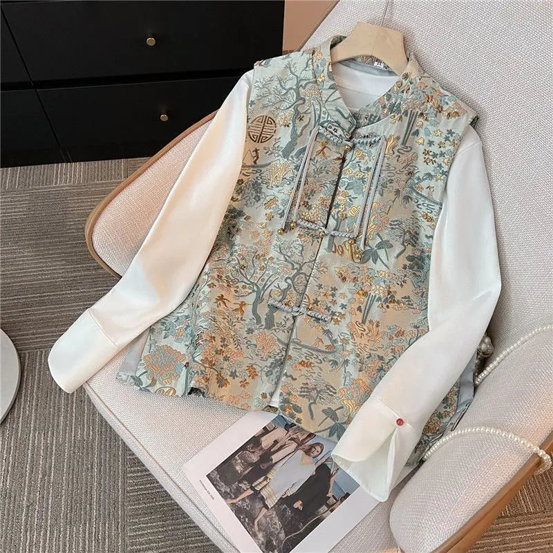 Spring Autumn Women's Vest 2025 New Fashion Stand-up collar Temperament Sleeveless Slim Casual Waistcoat  Lady Jacket Top