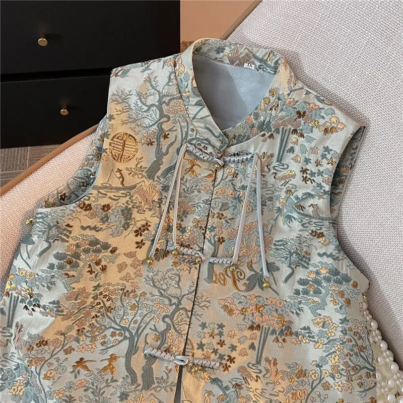 Spring Autumn Women's Vest 2025 New Fashion Stand-up collar Temperament Sleeveless Slim Casual Waistcoat  Lady Jacket Top