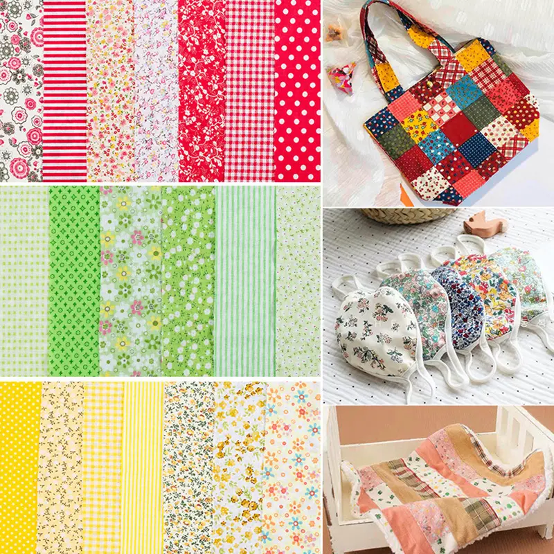 7pcs/set 25x24cm Cotton Flower Fabric Printed Cloth Sewing Quilting Fabrics For Patchwork Needlework DIY Handmade Accessories