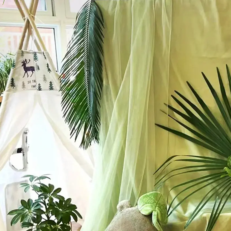 Green Mesh Fabric Wedding Arch Sheer Drapes For Baby Shower Birthday Party Backdrop Curtains Christmas Decoration Home Supplies