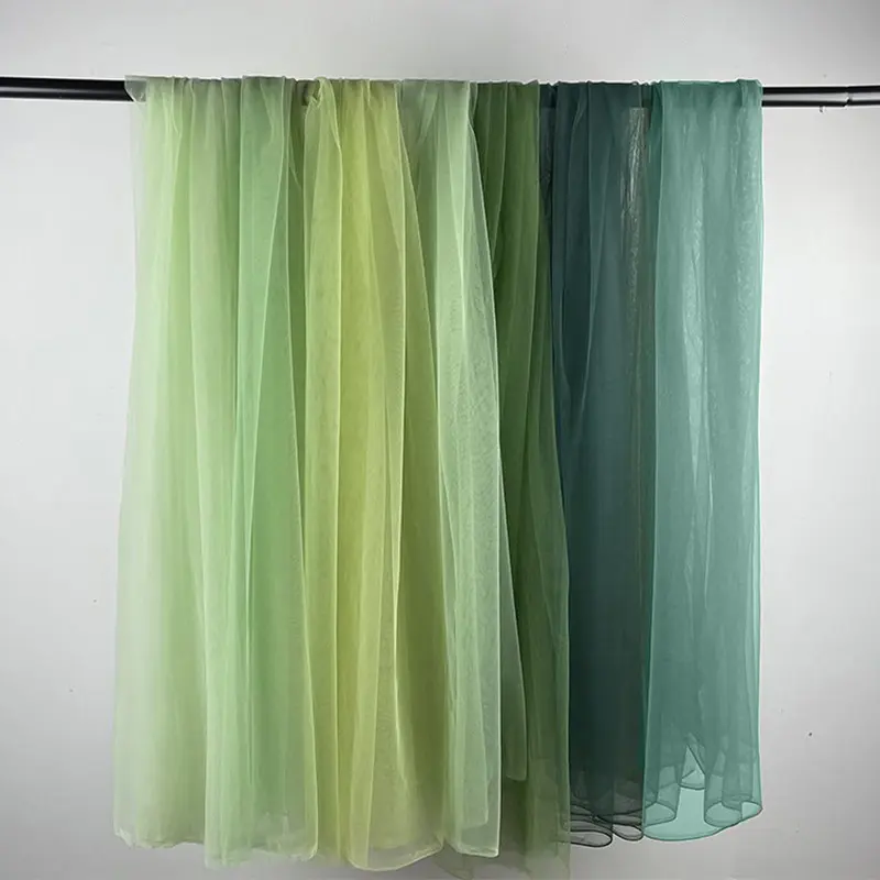 Green Mesh Fabric Wedding Arch Sheer Drapes For Baby Shower Birthday Party Backdrop Curtains Christmas Decoration Home Supplies