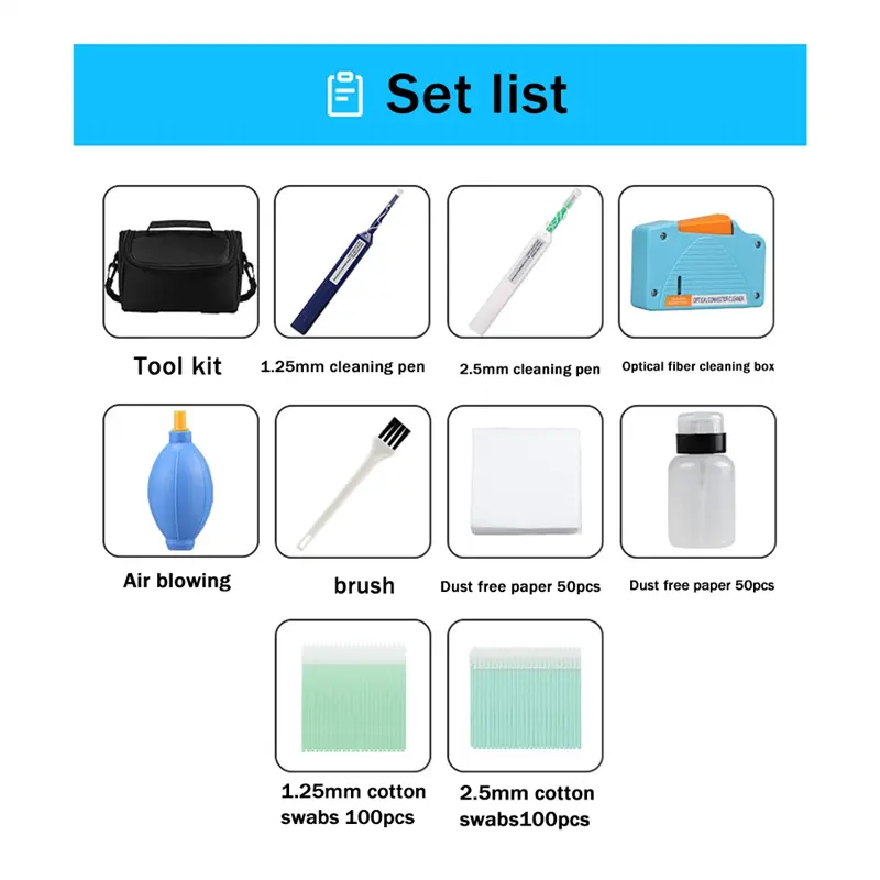 New 10 PCS Fiber Optic Cleaning Kit Optical Fiber Cleaner Tool with Fiber Cleaning Cassette for ST LC Connectors