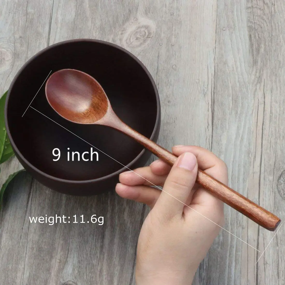 HGHO 11 Pcs Tableware: 5 Pcs Wooden Forks Eco-Friendly Japanese Wood Salad Dinner Fork & 6 Pcs Wooden Spoons Soup Spoons