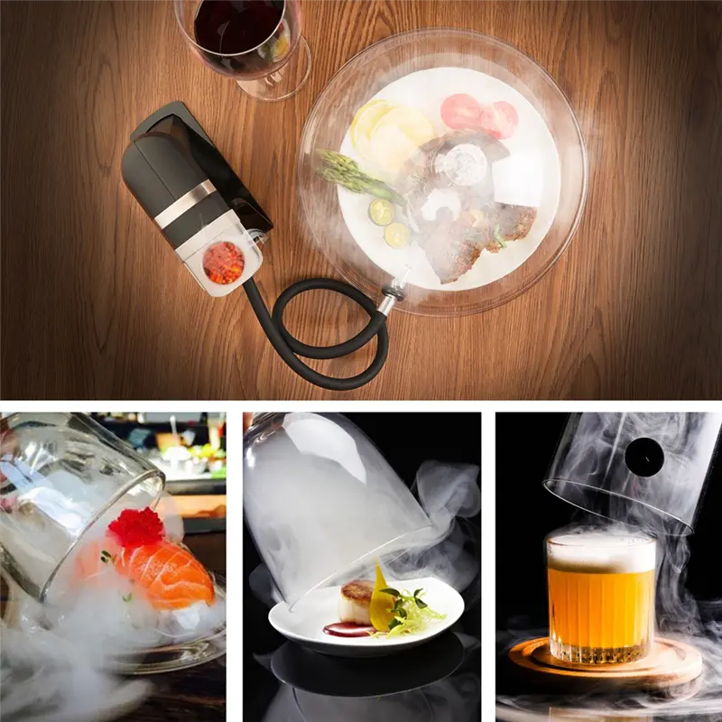 HGHO Smoker Portable Handheld Smoking Cooking Tool For Food Beverage Cocktail Smoker Wood Chip Smoke Injection Machine