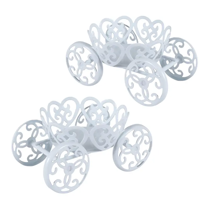 HGHO 2-Pack Single Princess Carriage Cupcake Stand Holder Display