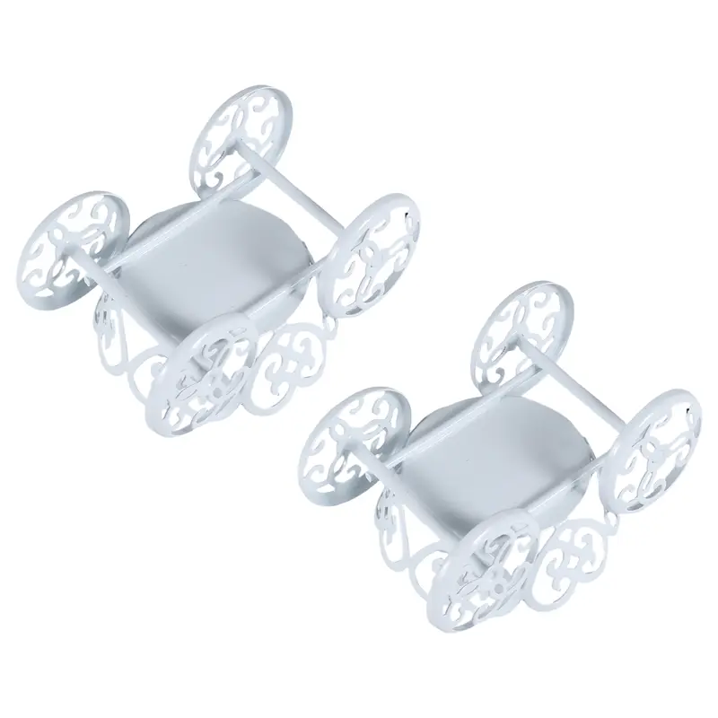 HGHO 2-Pack Single Princess Carriage Cupcake Stand Holder Display