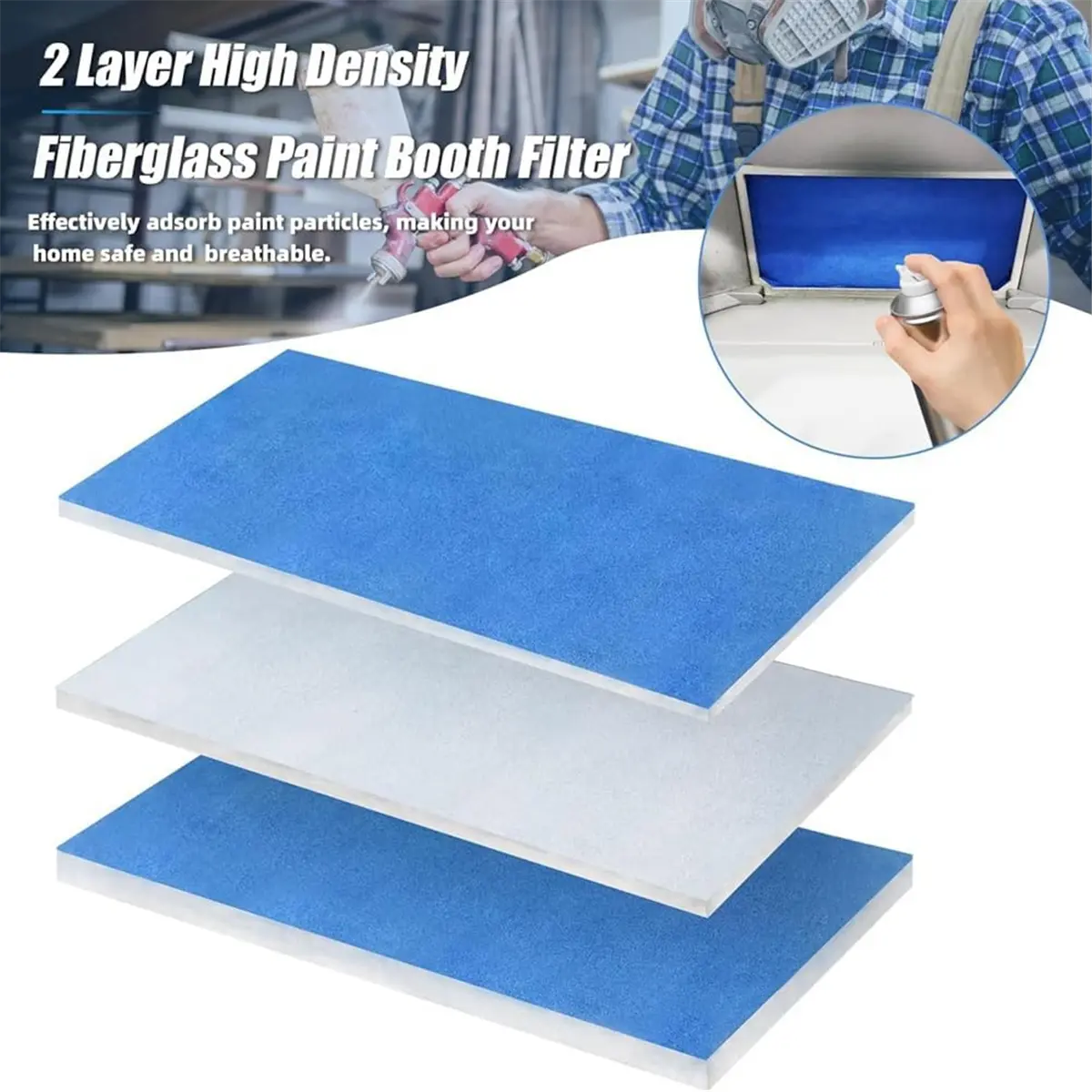 New 12Pieces Paint Booth Filters,SprayBooth Filter, Paint Booth Exhaust Filters for Replace Airbrush SprayBooths Paint