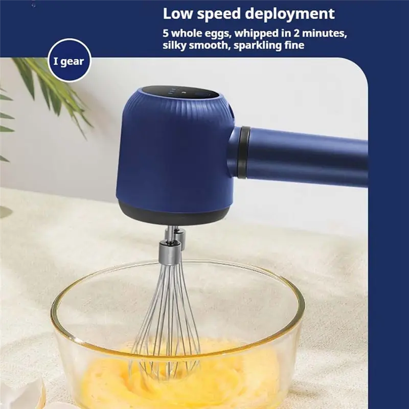 HGHO Cordless Hand Mixer Twin Stick Electric Whisk USB Rechargeable Handheld Electric Mixing 3 Speed Egg Beater For Baking