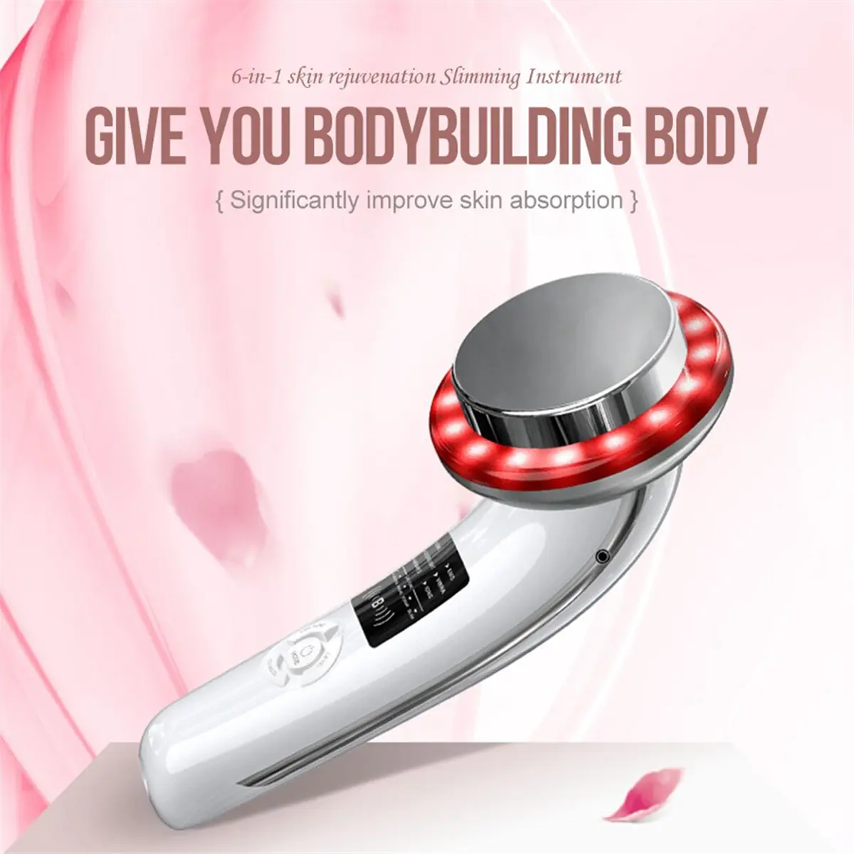 HGHO Ultrasound Cavitation EMS Slimming Machine 6-In-1 Galvanic Ultrasound Body Massager LED Infrared Therapy Tools EU Plug