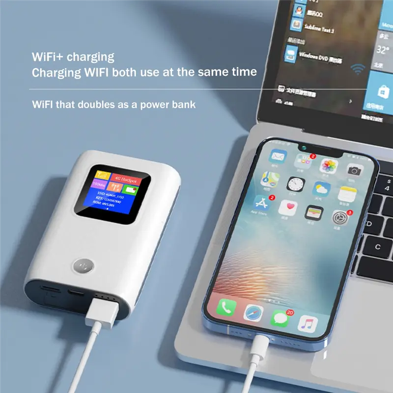 New 4G LTE Router 6000MAh Power Bank Router Portable Wireless WiFi Hotspot Router 150Mbps Wireless WiFi Adapter