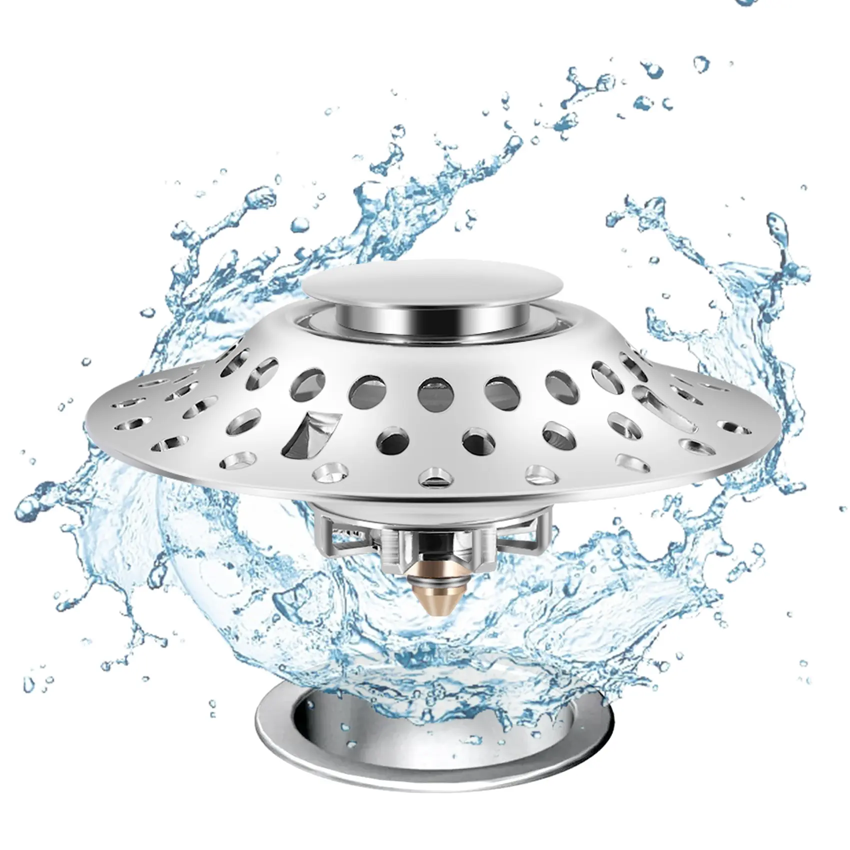 HGHO 2 In 1 Bathtub Stopper With Drain Hair Catcher, Anti-Clogging Tub Stopper With Dual Filtration, For 1.4-2.0In Drain Hole