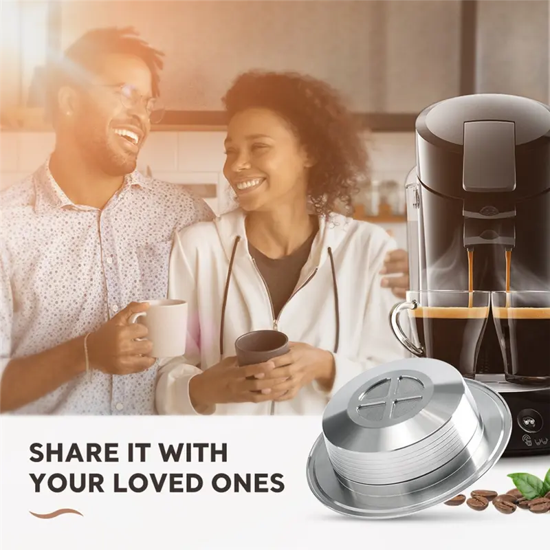 HGHO Reusable Coffee Capsules Stainless Steel Refillable Coffee Pods Coffee Spoon And Brush For Senseo HD7801 Coffee Maker Durab