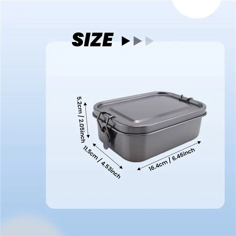 HGHO Stainless Steel Bento Box Leakproof Metal Lunch Box With Removable Divider Lunch Box For Children And Adults
