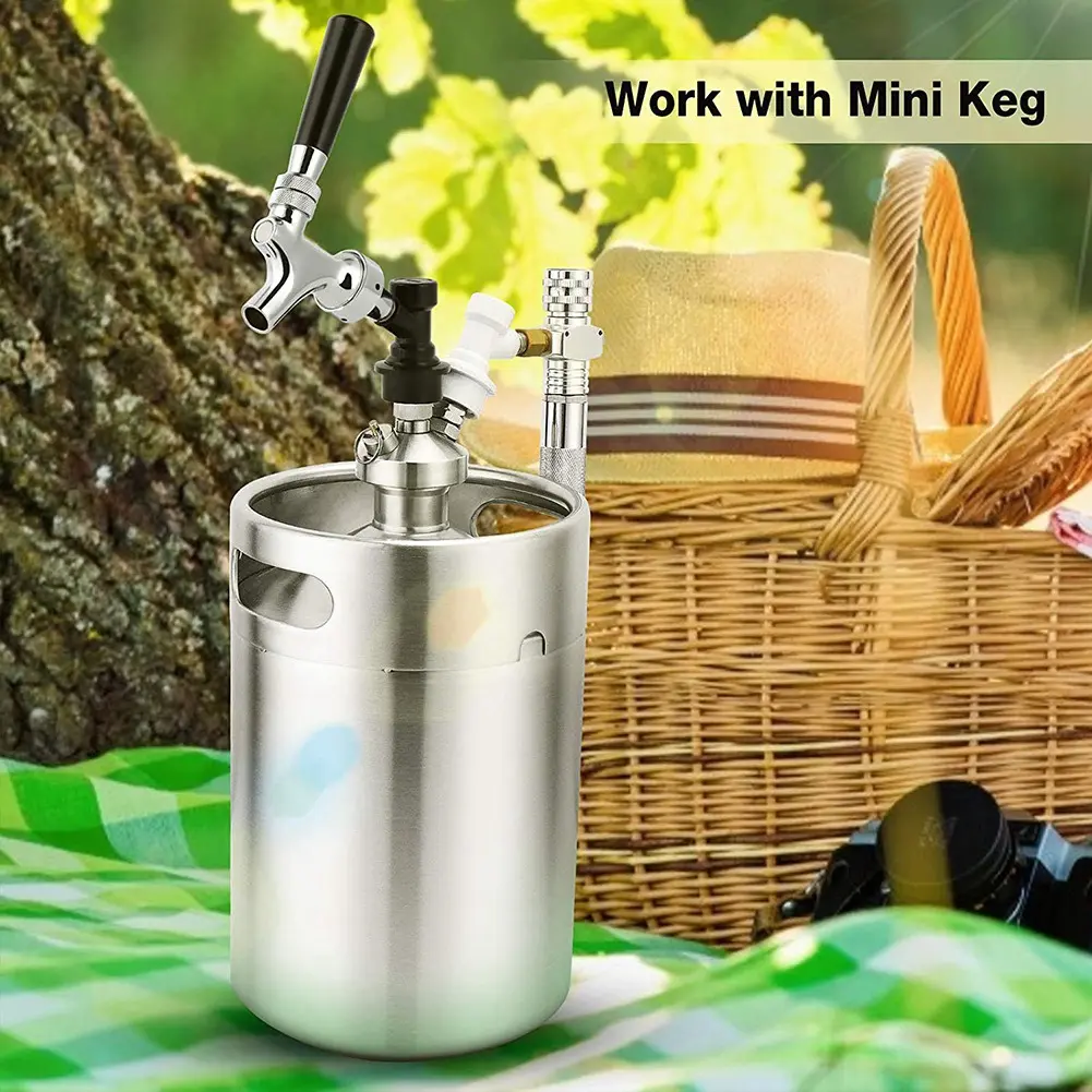 HGHO 2X Beer Faucet Ball Lock Kit, Homebrew Draft Beer Tap Cornelius & Corny Keg Liquid Ball Lock Picnic Party Beer Tower Set
