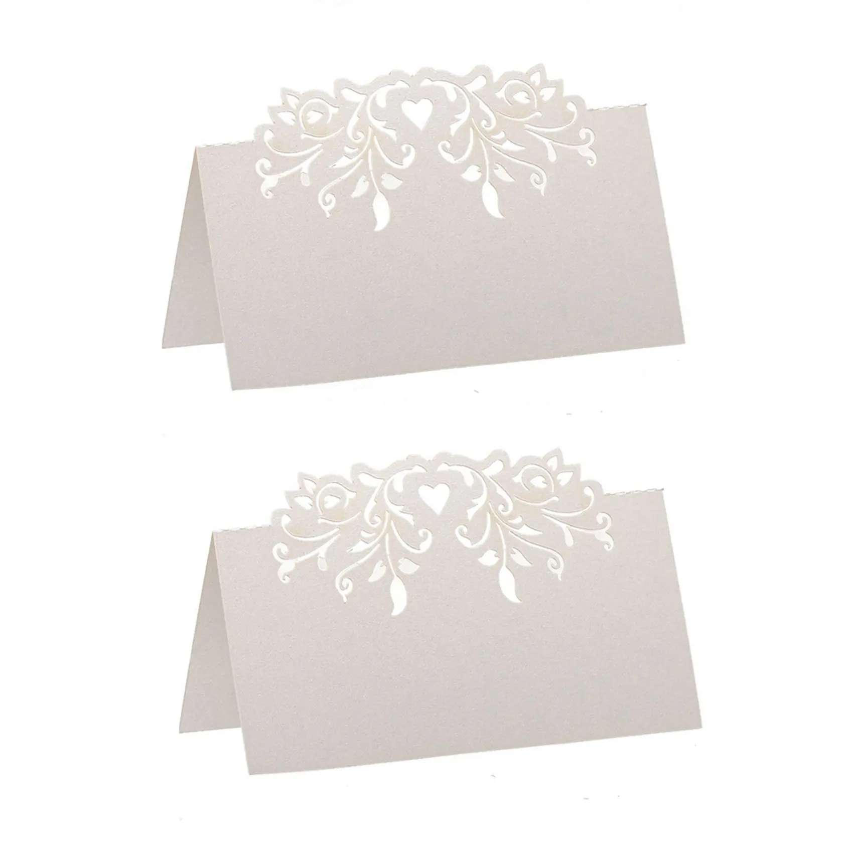 HGHO 120Pcs Lace Wedding Table Name Place Cards Personalised Reception Decoration With White Lace Pattern Cardstock