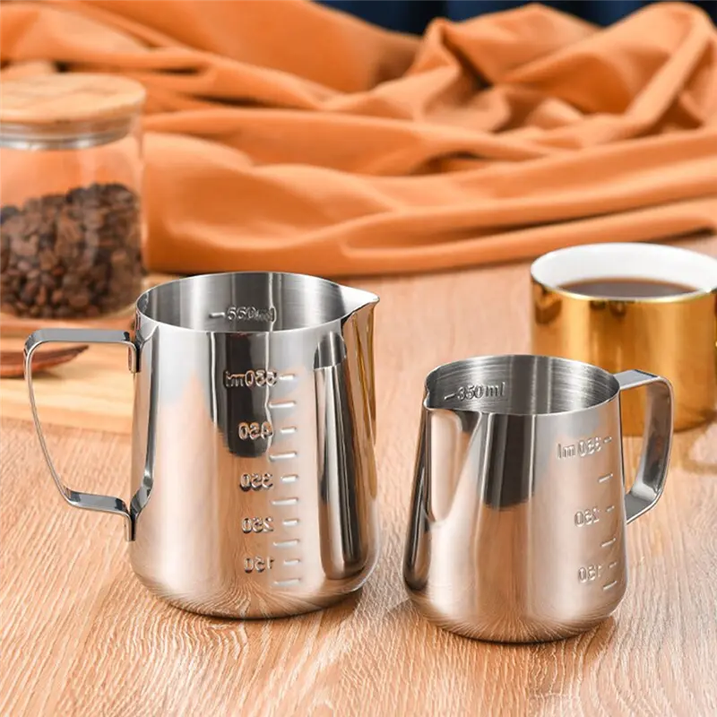HGHO Latte Art Cup Stainless Steel Latte Art Cylinder Graduated Cup Coffee Latte Art Cylinder Coffee Utensils