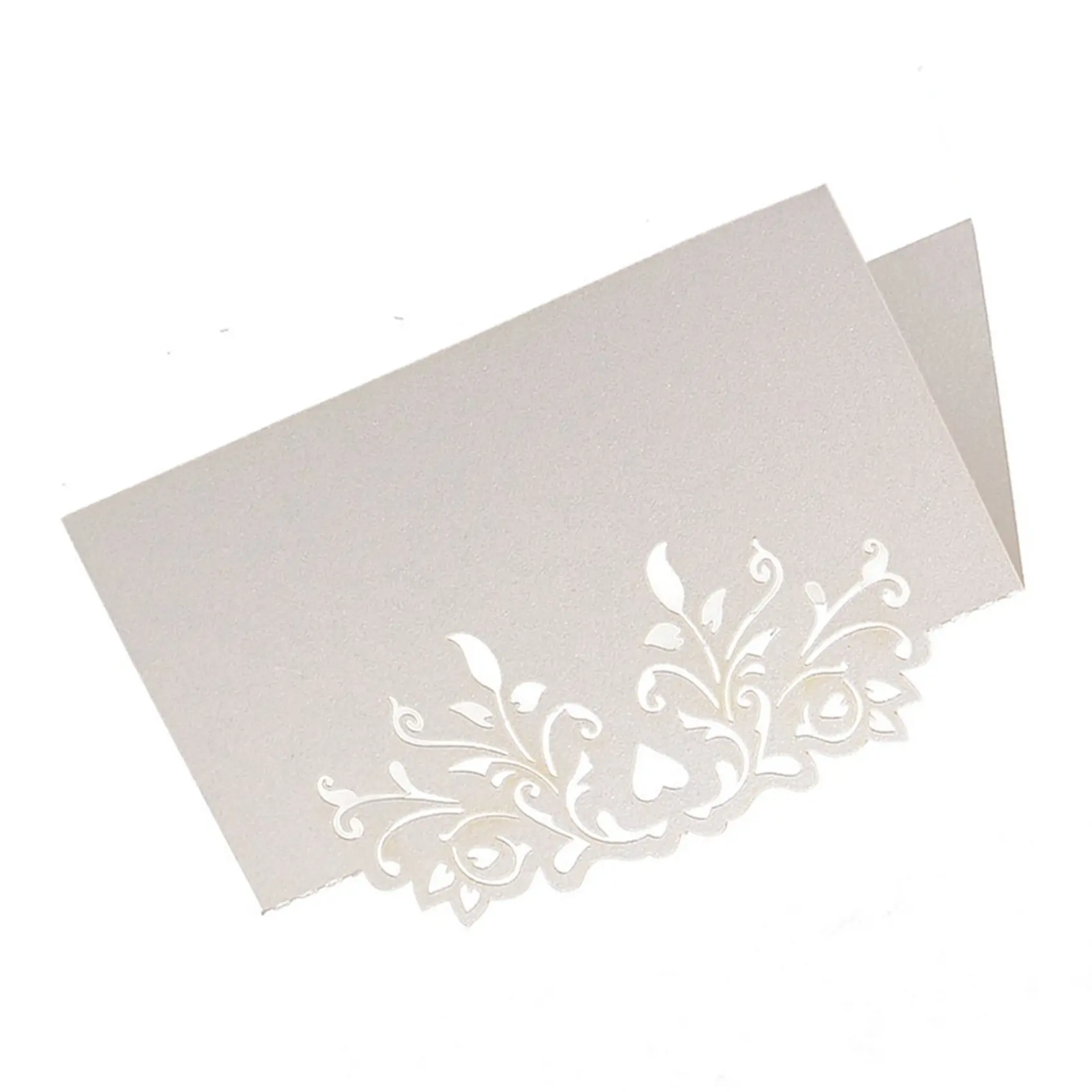 HGHO 120Pcs Lace Wedding Table Name Place Cards Personalised Reception Decoration With White Lace Pattern Cardstock