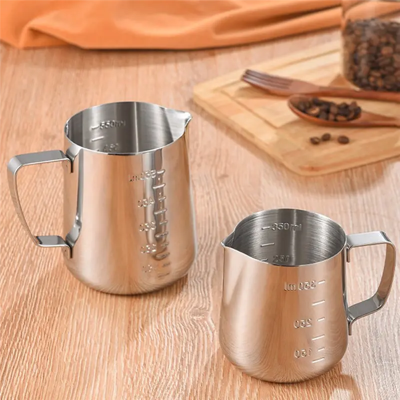 HGHO Latte Art Cup Stainless Steel Latte Art Cylinder Graduated Cup Coffee Latte Art Cylinder Coffee Utensils
