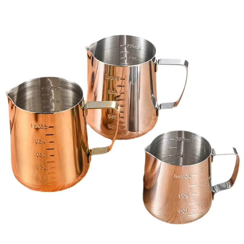HGHO Latte Art Cup Stainless Steel Latte Art Cylinder Graduated Cup Coffee Latte Art Cylinder Coffee Utensils