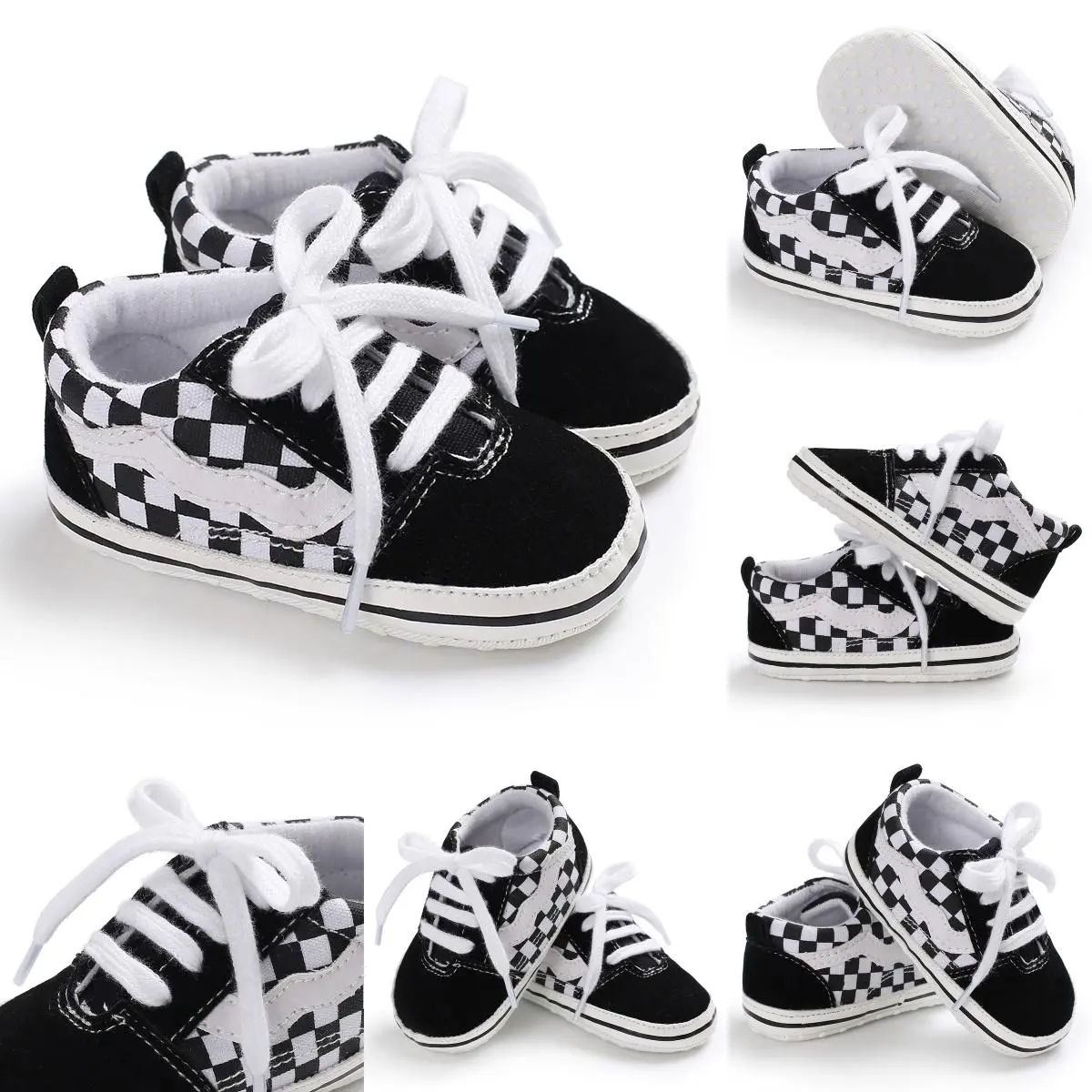 Boys' First Walker Shoes - Lightweight, Non-Slip, Comfort Soft Sole, Easy Hook-and-Loop, Stylish Moire Pattern for Spring/Fall