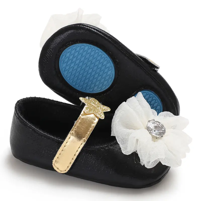 0-12 Months Spring/Autumn Floral Baby Princess Shoes, Sweet Style Soft Sole Anti-Slip Comfortable Toddler Walking Shoes