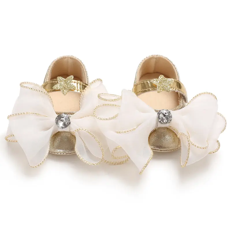 0-12 Months Spring/Autumn Floral Baby Princess Shoes, Sweet Style Soft Sole Anti-Slip Comfortable Toddler Walking Shoes
