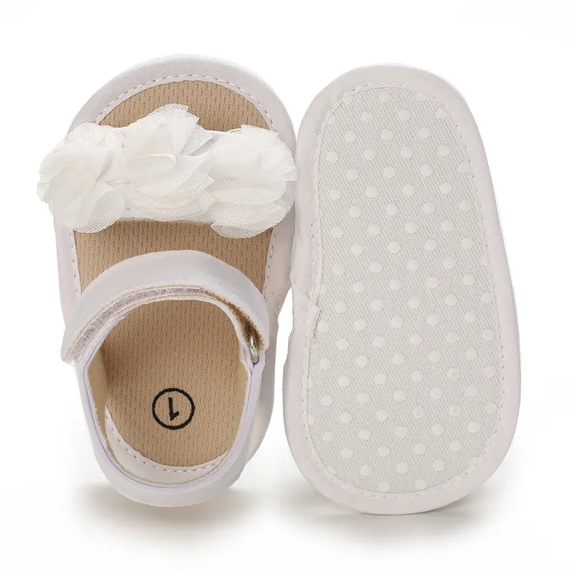 Cute soft soled baby sandals for spring and summer, with cute flowers, suitable for indoor use, non slip and breathable
