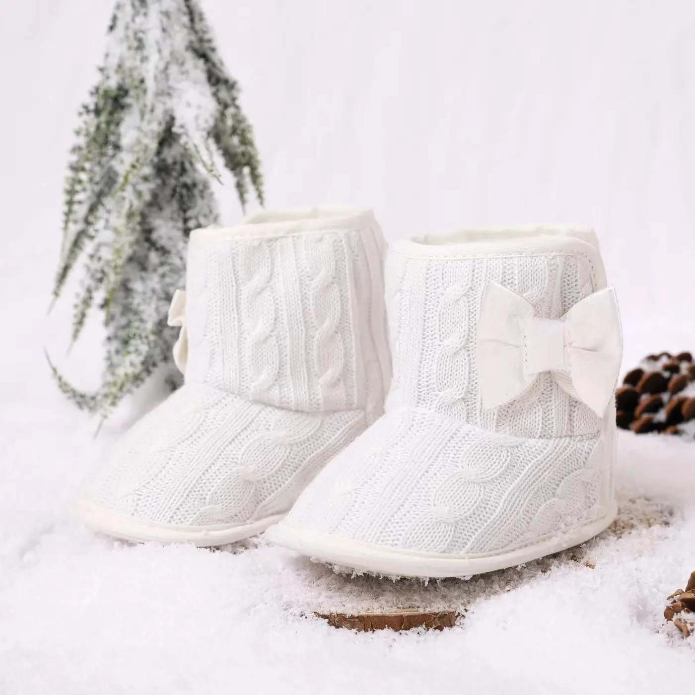 Baby Boys Girls Kawaii & Cute Warm Plush Booties, Comfortable Breathable Snow Boots For Infant Newborn Prewalkers