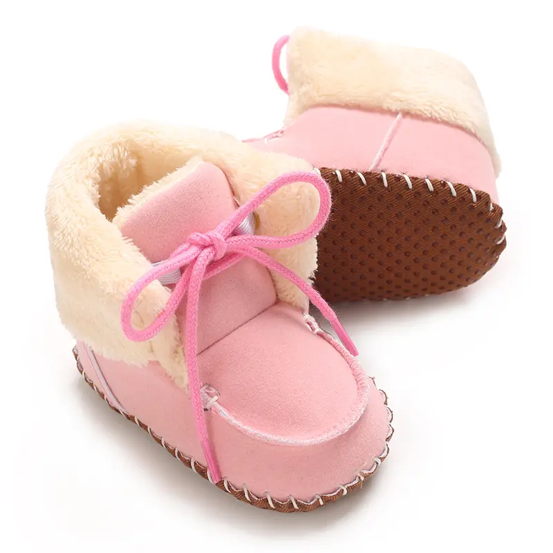 Newborn First Walkers' Cute Embroidered Bear  Sports Shoes with White Rubber Soft Sole for Outdoor Anti-Slip All-Season To